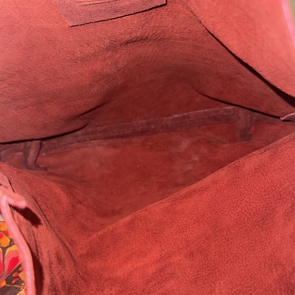 Able Deep Burgundy Red Suede Bag - Picture 6 of 7